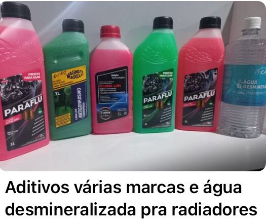 Aditivos para radiadores e &aacute;gua desmineralizada todas as marcas